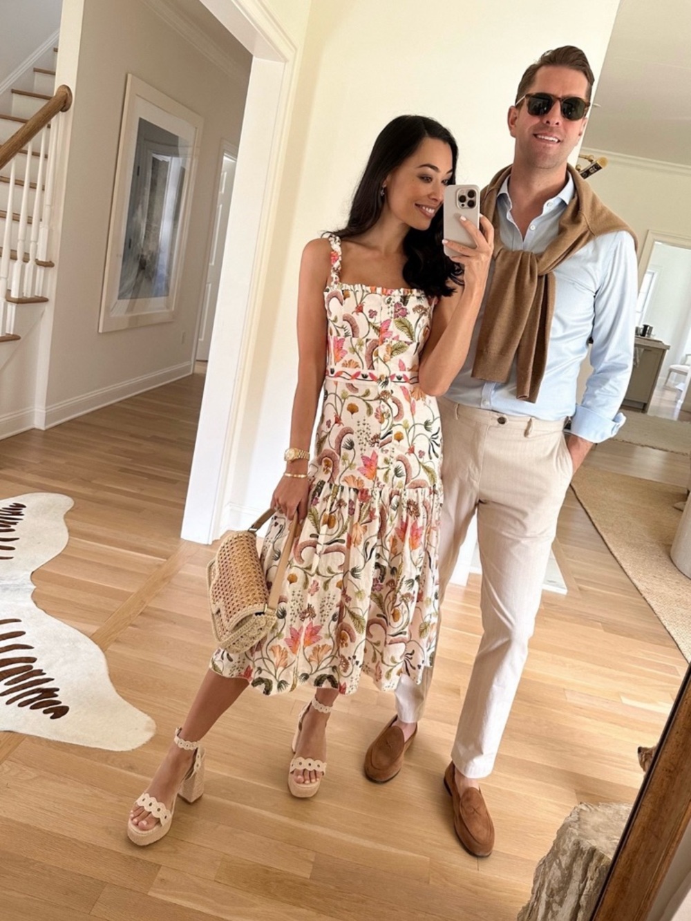 Agua by Agua Bendita Cream Floral Midi Dress